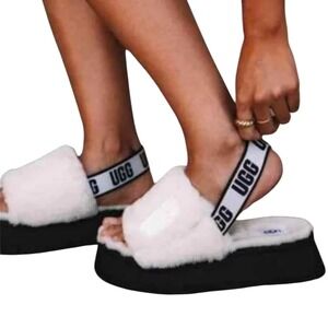 Ugg Women's Disco Sterling Platform Slides, Ivory Size 9